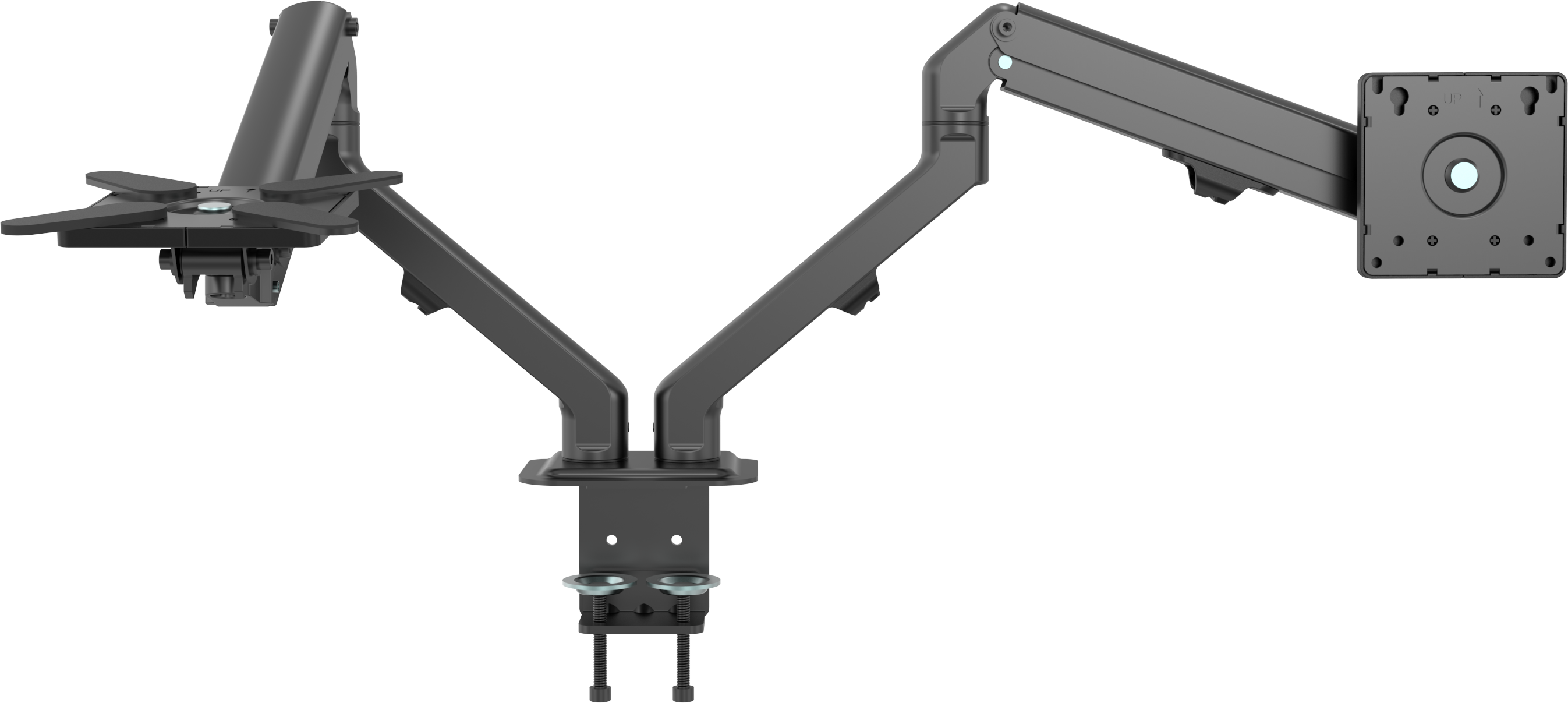 Vision Black Monitor Desk Arm 100×100 Dual