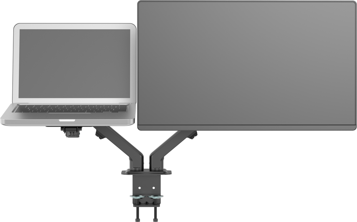 Vision Black Monitor Desk Arm 100×100 Dual