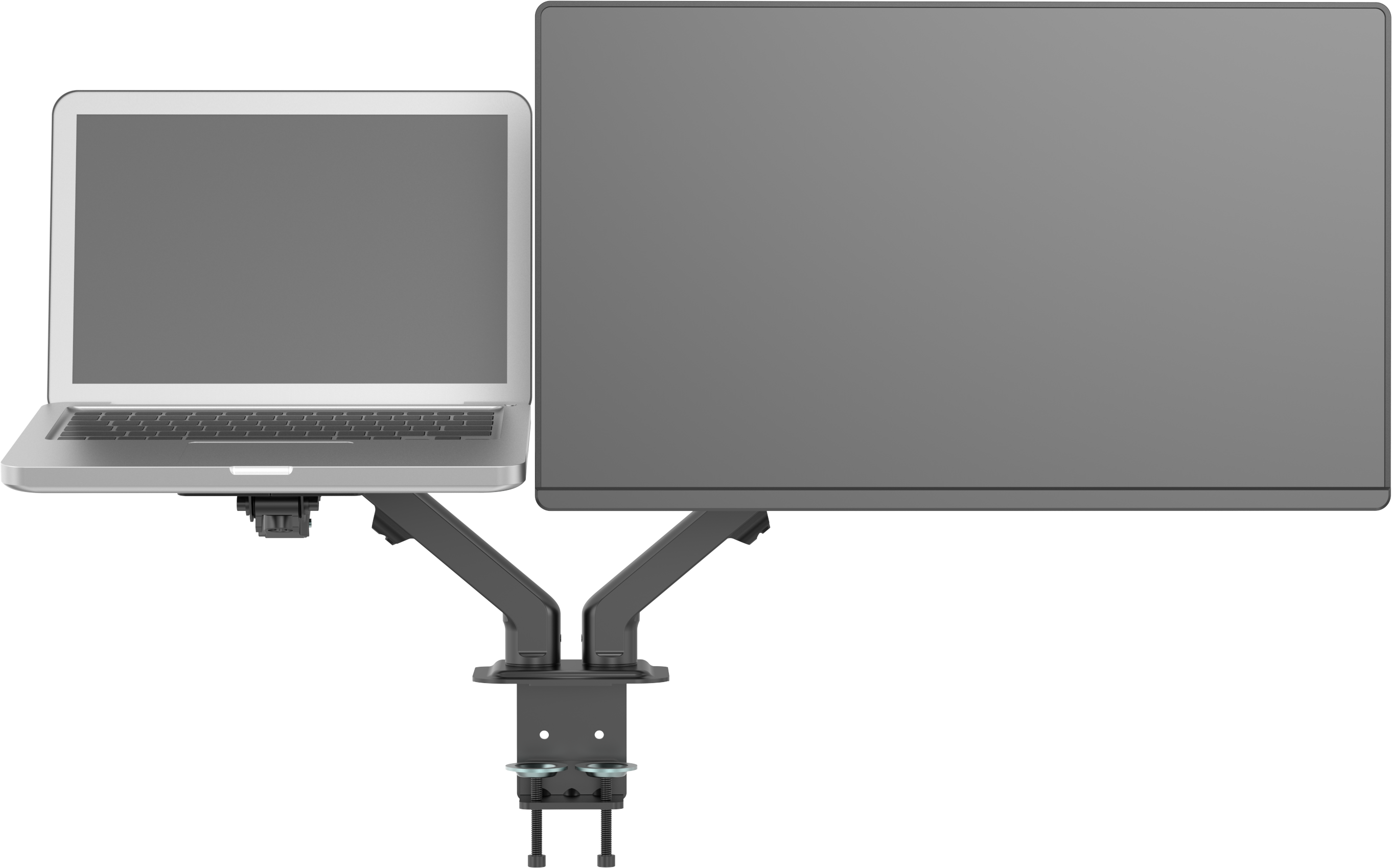 Vision Black Monitor Desk Arm 100×100 Dual