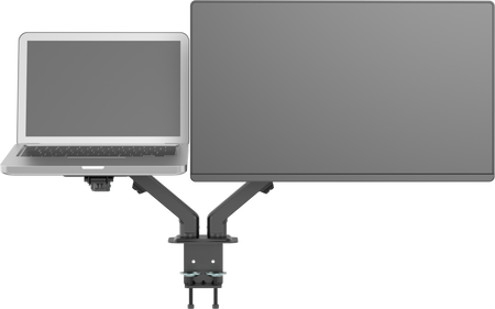 Vision Black Monitor Desk Arm 100×100 Dual