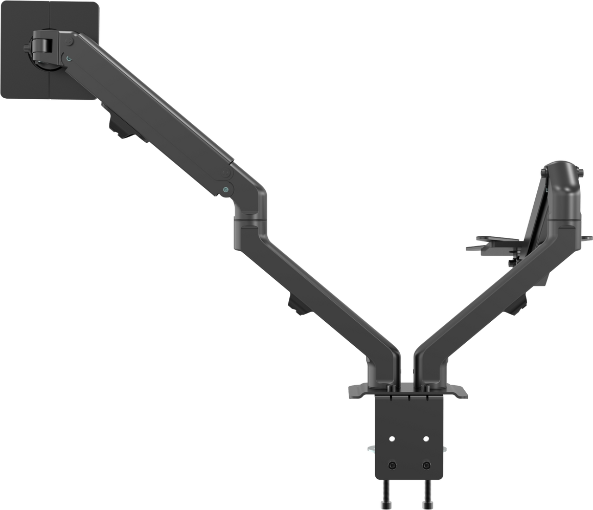 Vision Black Monitor Desk Arm 100×100 Dual