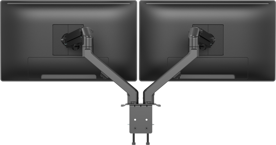 Vision Black Monitor Desk Arm 100×100 Dual