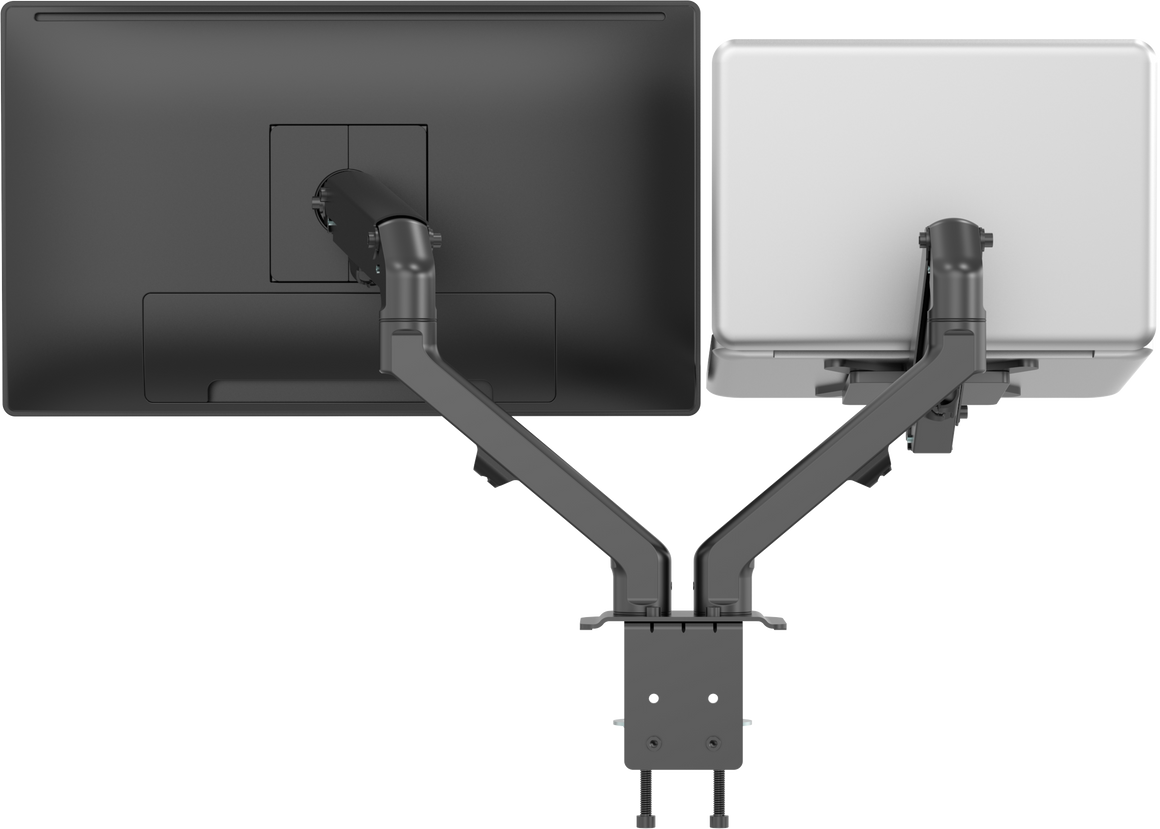 Vision Black Monitor Desk Arm 100×100 Dual