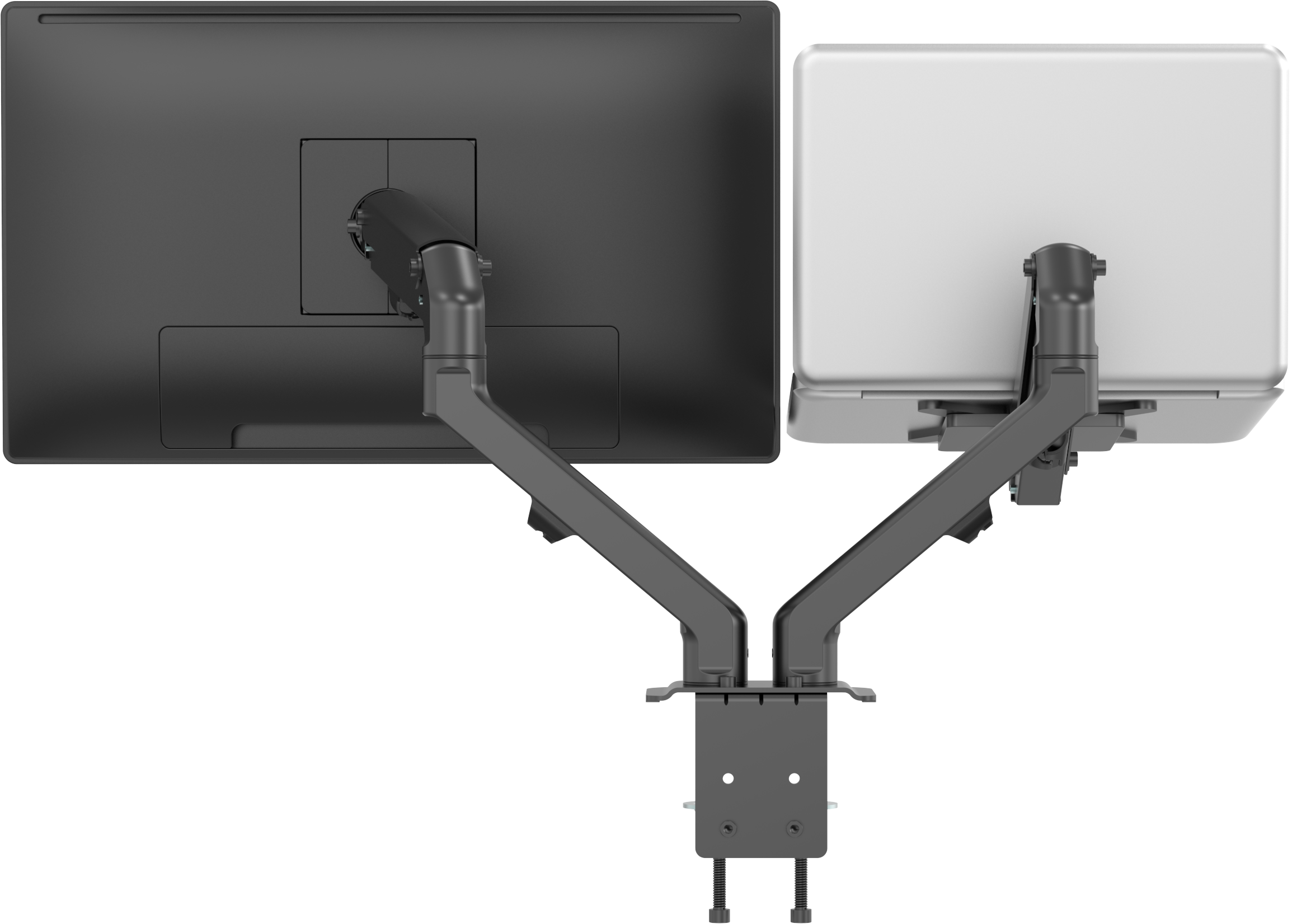Vision Black Monitor Desk Arm 100×100 Dual
