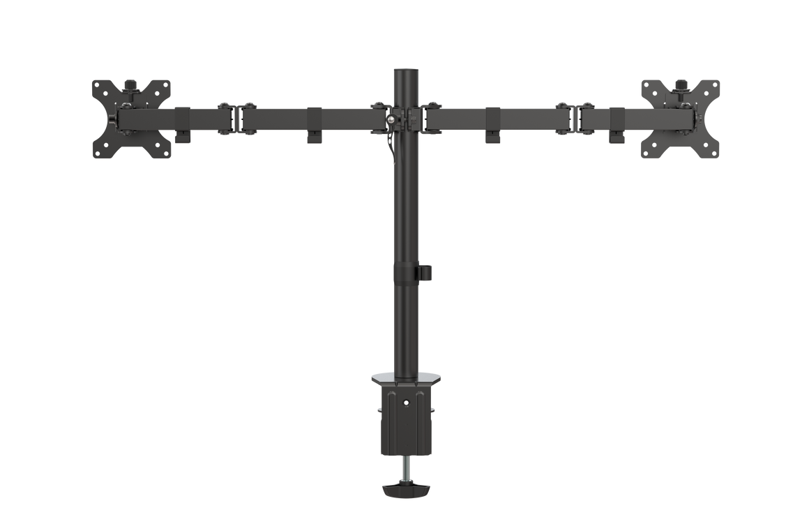 Vision Black Monitor Desk Post 100×100 Dual