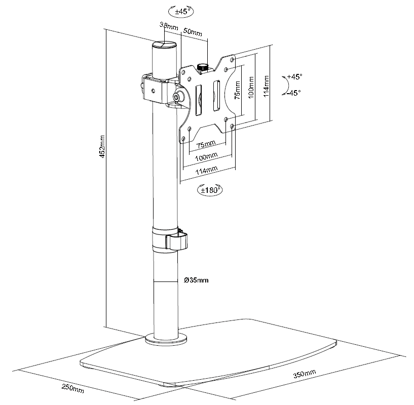 Vision Monitor Desk Stand 100×100