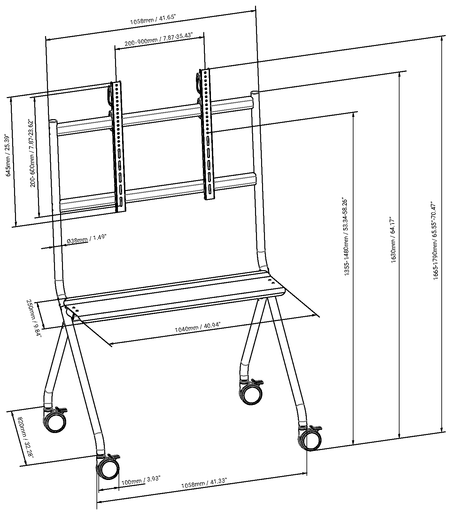Vision Display Easel-Style Trolley 100kg