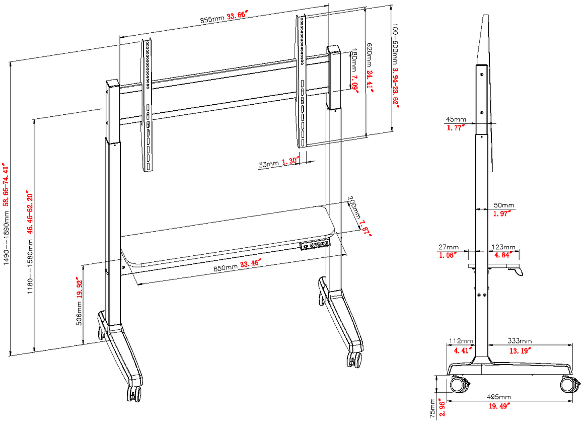 Vision Motorised Display Cart 60 kg