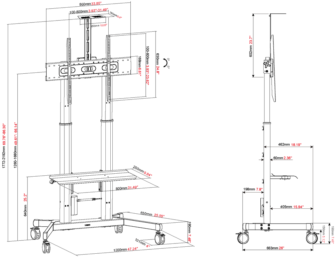 Vision Motorised Display Cart 80 kg