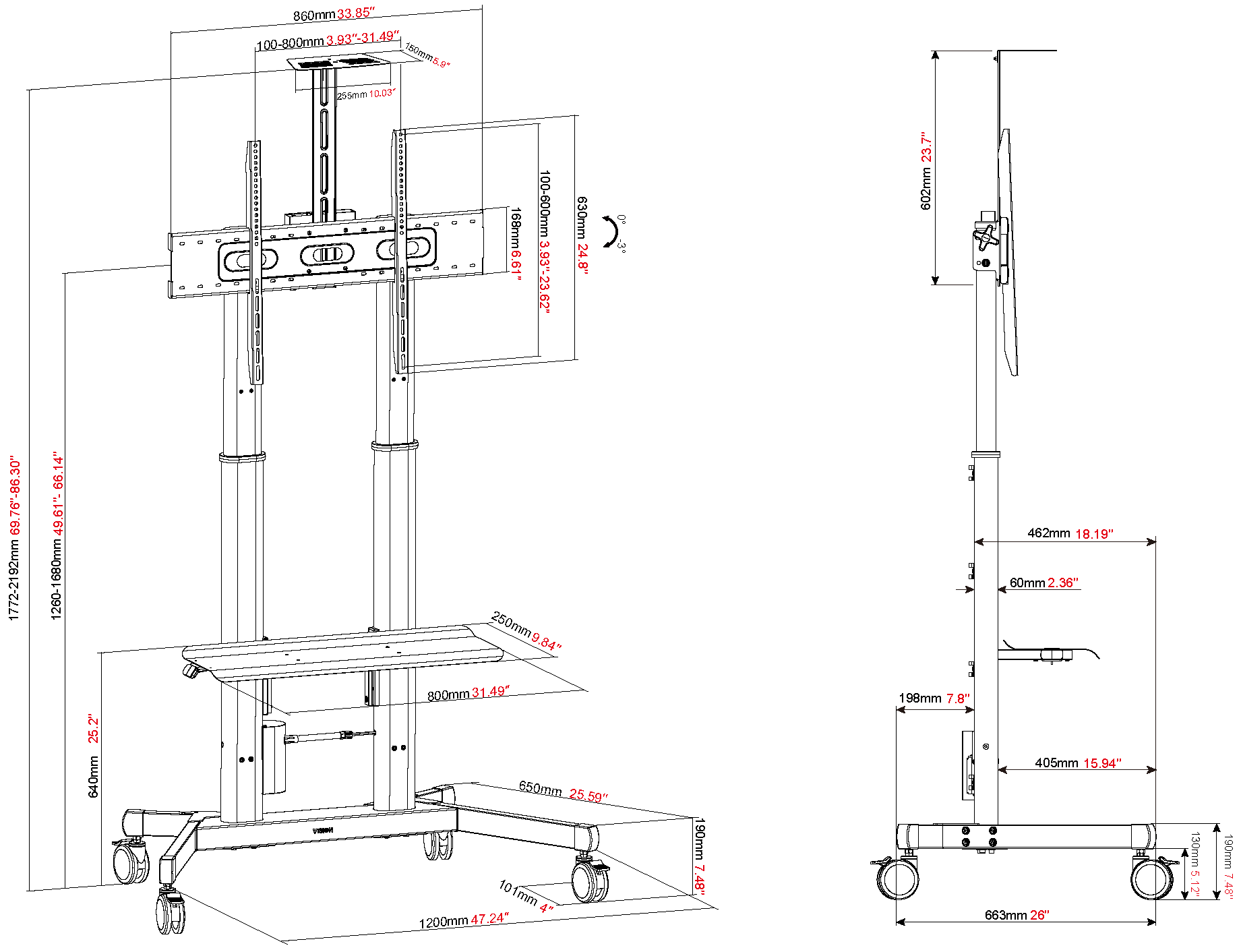 Vision Motorised Display Cart 80 kg
