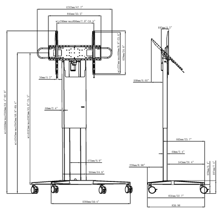 Vision Motorised Flat Panel Trolley