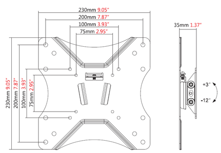 Vision Tilting Flat-Panel Wall Mount 200×200