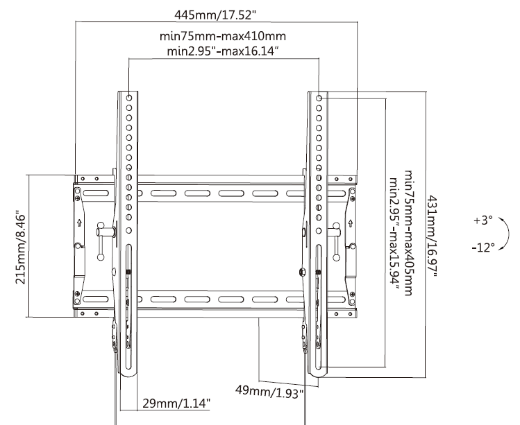 Vision Tilting Flat-Panel Wall Mount 400×400