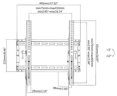 Vision Tilting Flat-Panel Wall Mount 400×400