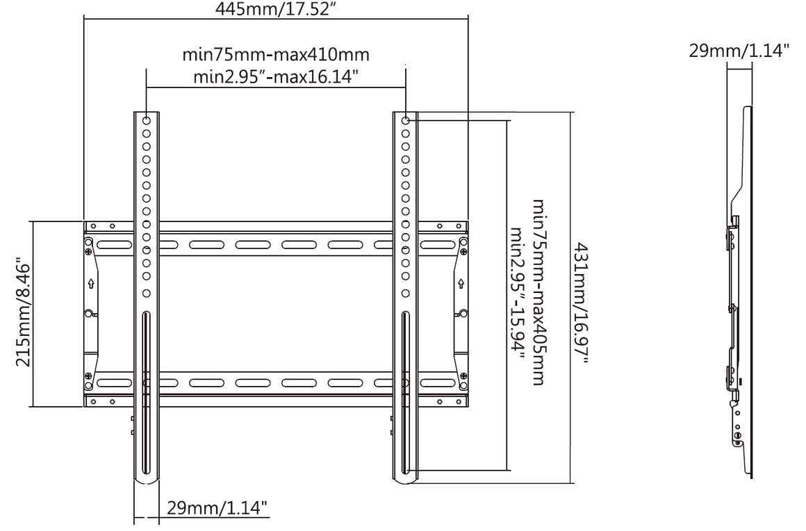 Vision Fixed Flat-Panel Wall Mount 400×400