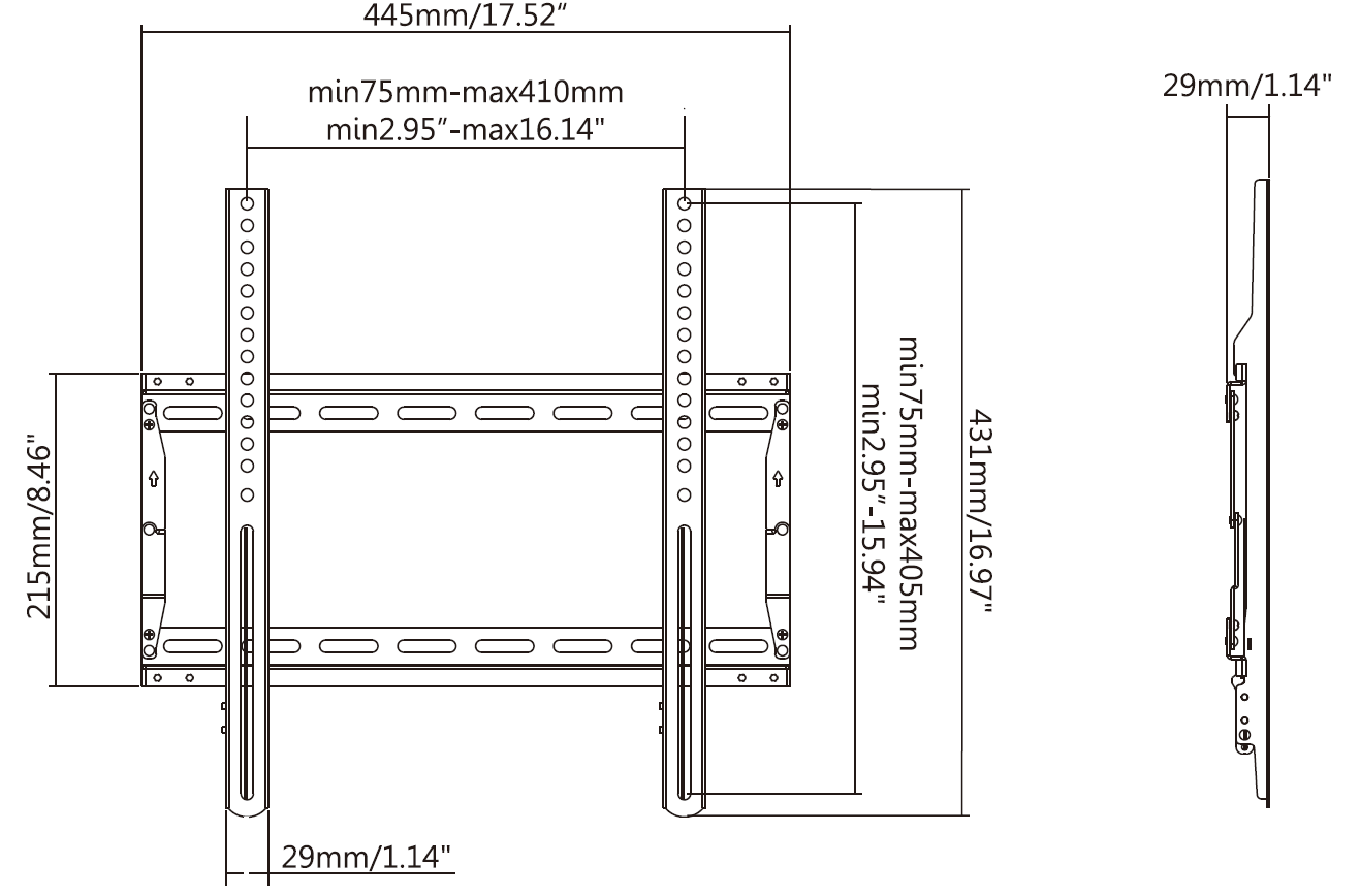 Vision Fixed Flat-Panel Wall Mount 400×400