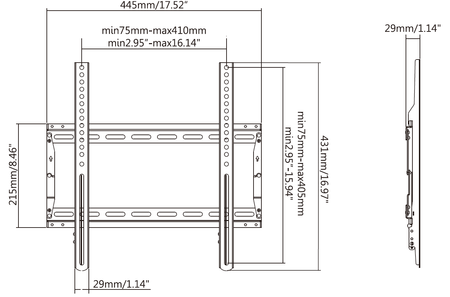 Vision Fixed Flat-Panel Wall Mount 400×400