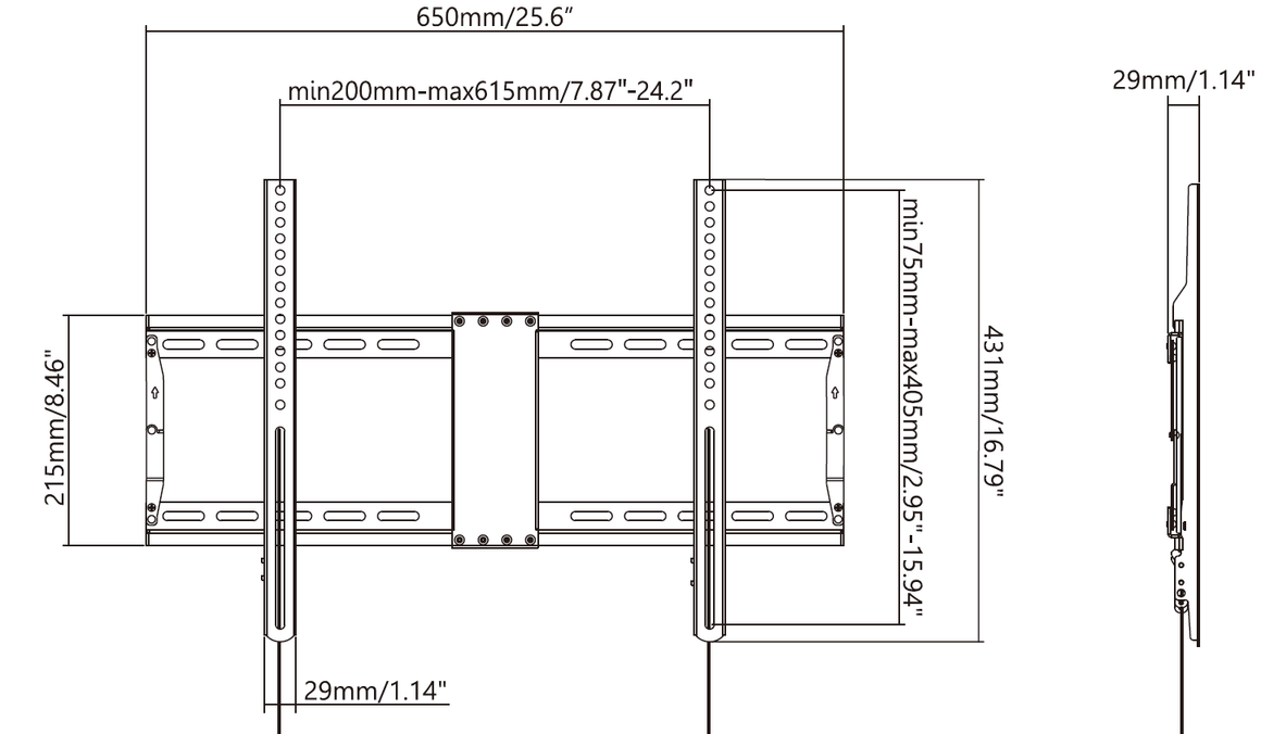 Vision Display Wall Mount VESA 600x400