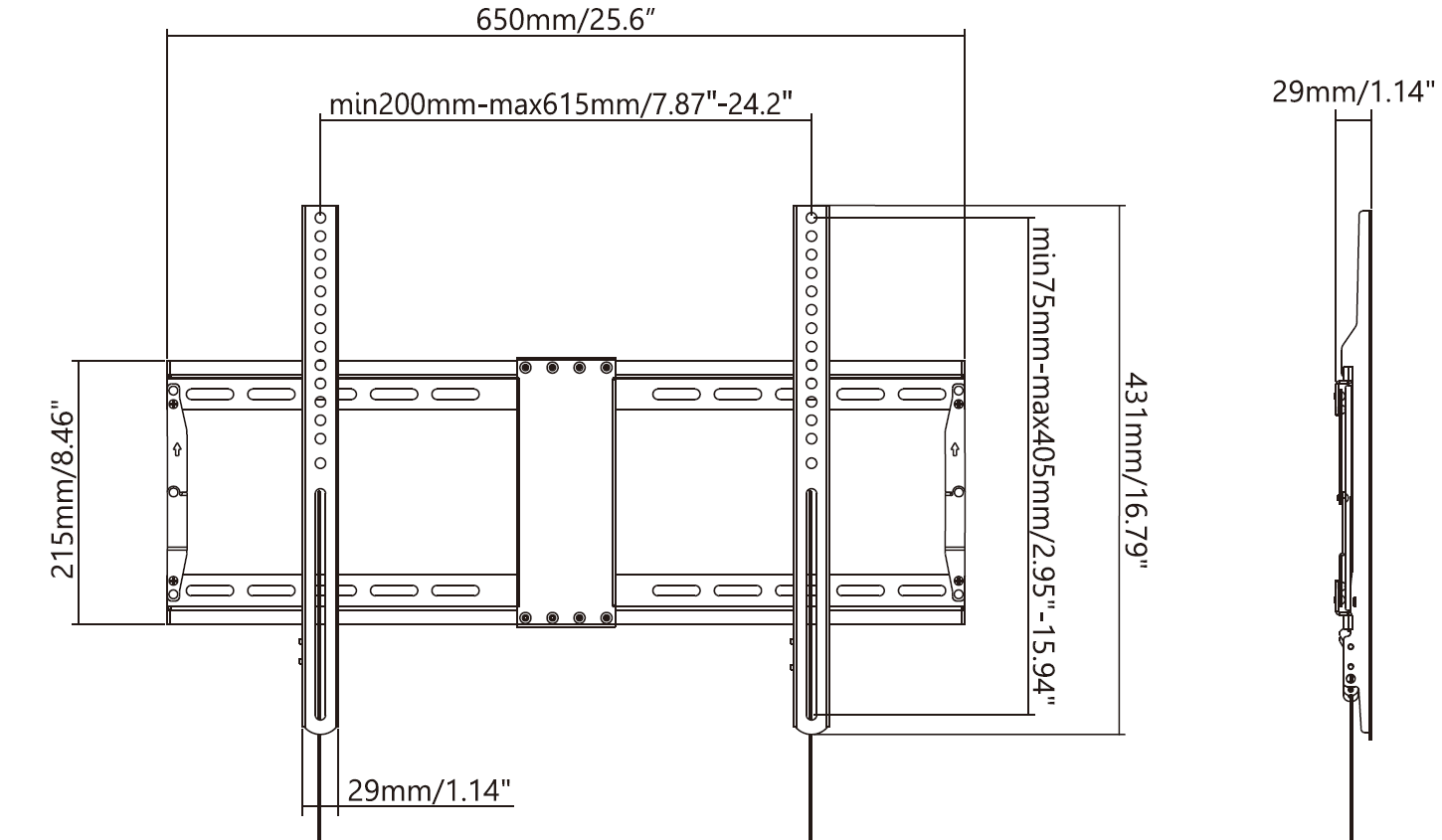 Vision Display Wall Mount VESA 600x400