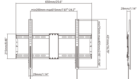 Vision Display Wall Mount VESA 600x400