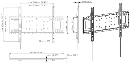Vision Heavy Duty Flat-Panel Wall Mount 600×400