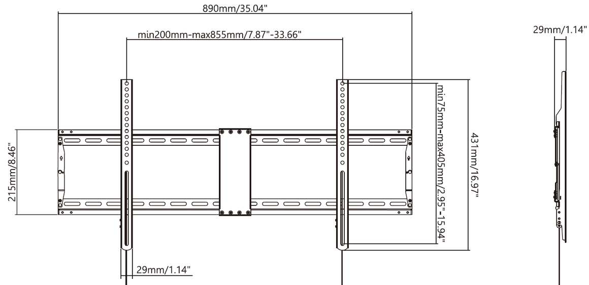Vision Display Wall Mount VESA 800x400