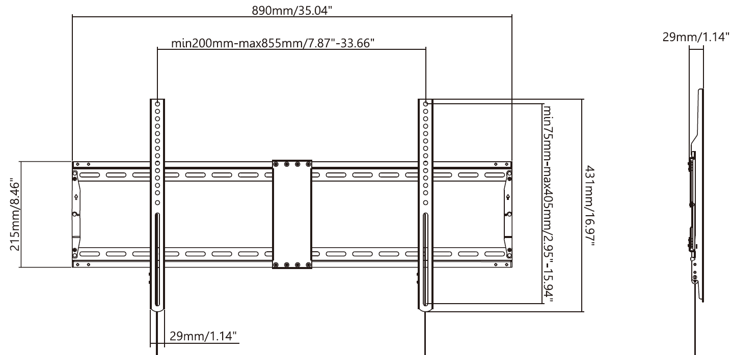 Vision Display Wall Mount VESA 800x400