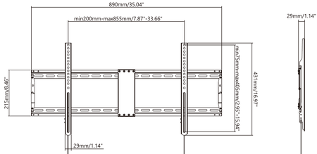 Vision Display Wall Mount VESA 800x400