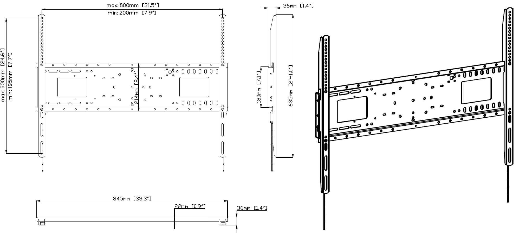 Vision Heavy Duty Flat-Panel Wall Mount 800×600