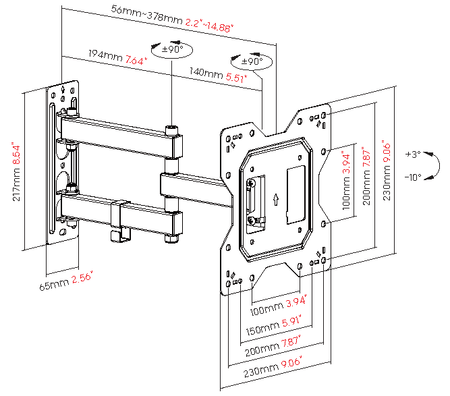 Vision Flat-Panel Wall Arm 200x200