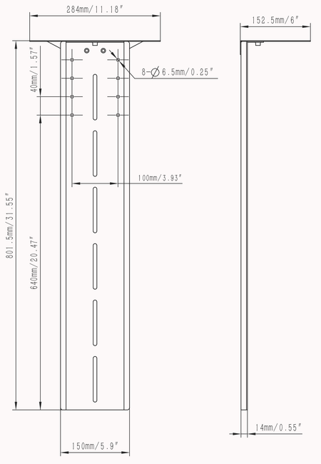 Vision Wall Mount Video Conference Shelf