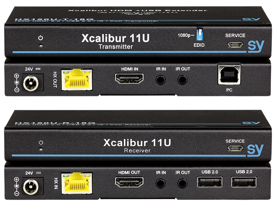 SY Electronics Xcalibur 11U Extender Pair HDMI 2.0 & USB 2.0 EXTENDER(18G)