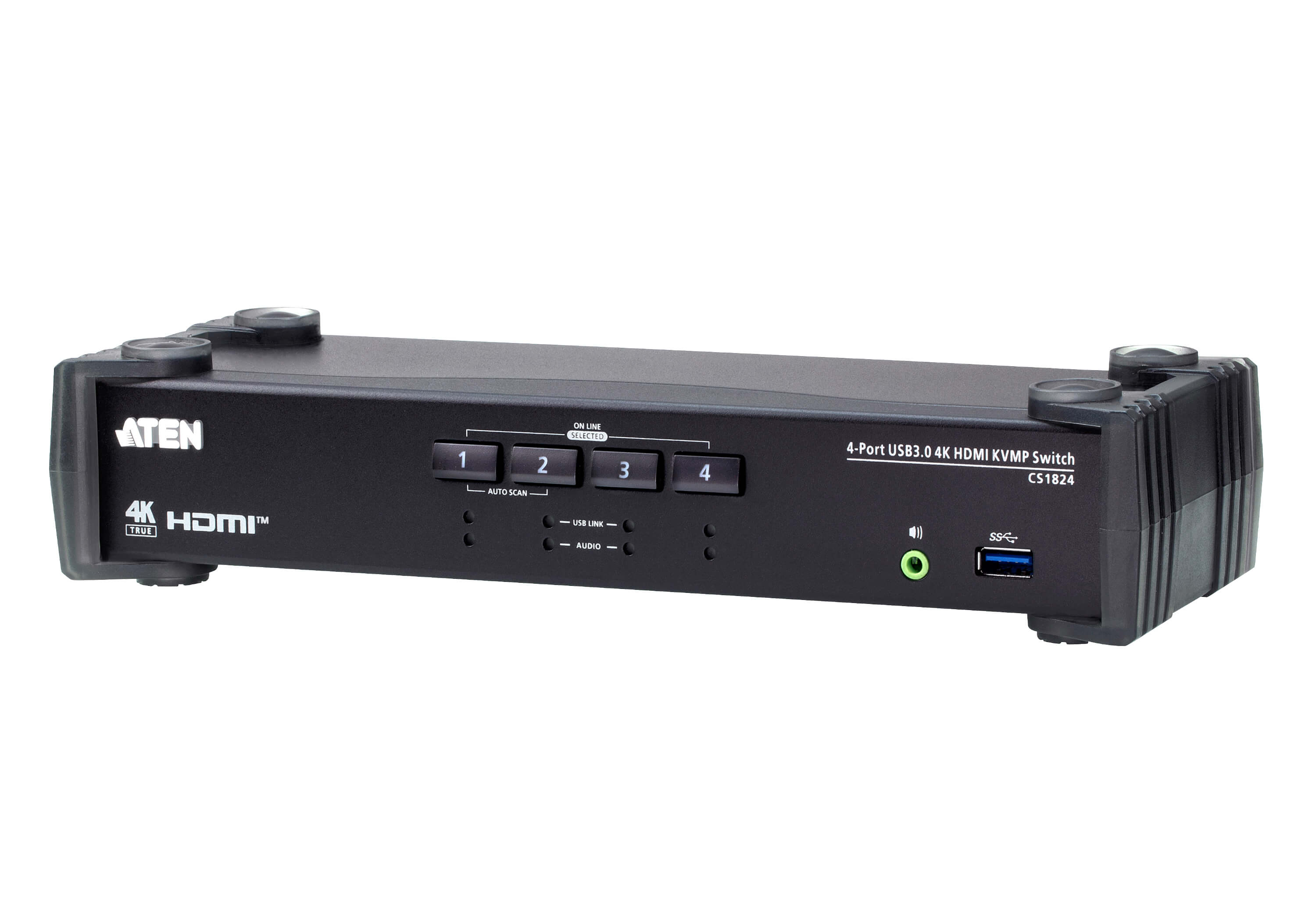 ATEN CS1824 4-Port USB 3.0 4K HDMI KVMP™ Switch with Audio Mixer Mode ...