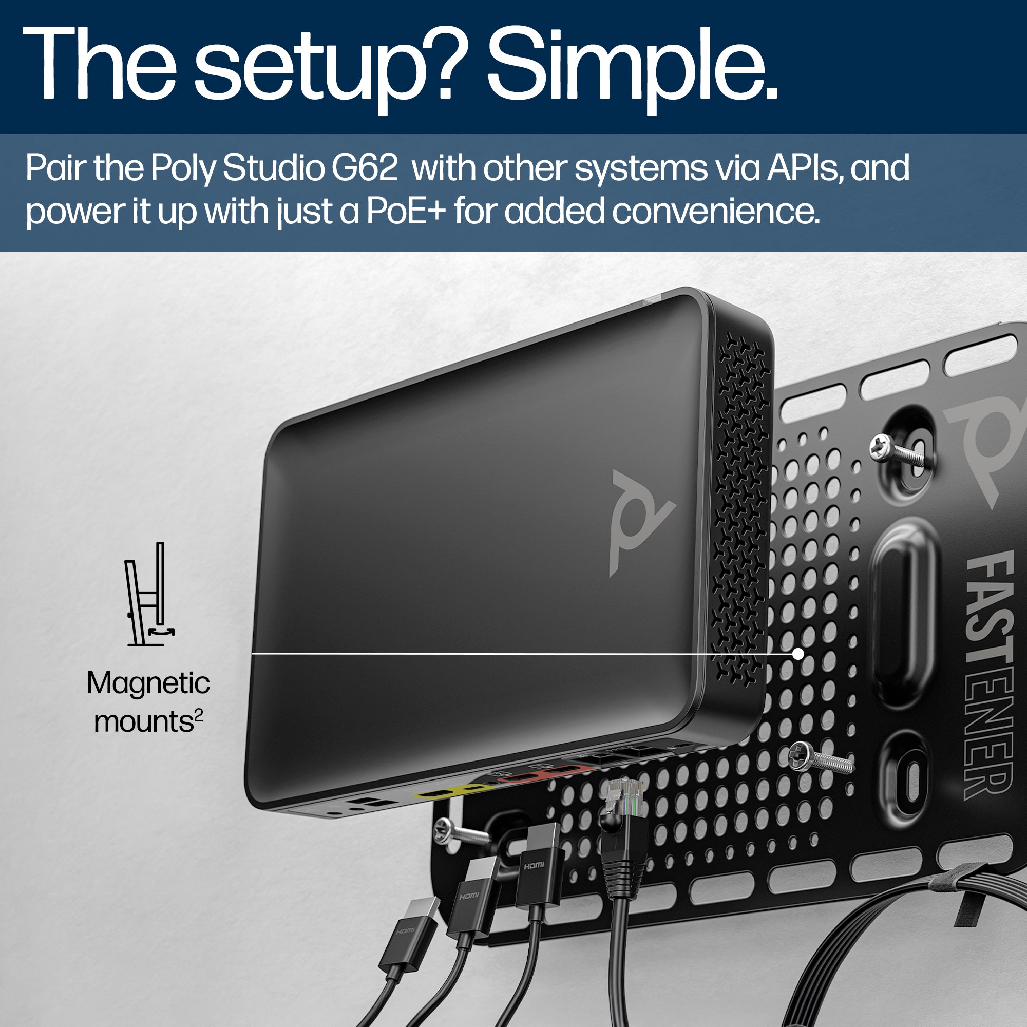 HP Poly Studio G62 Video Conferencing System with Wall Mount Kit