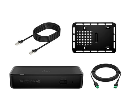 HP Poly Studio A2 Audio Bridge with CAT6A and Mic Extension Cable and Mounting Plate